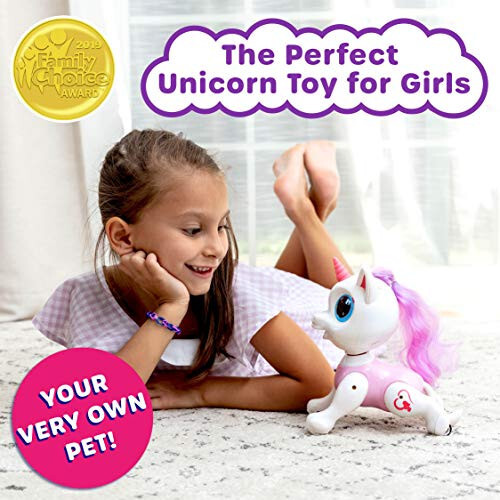 Power Your Fun Unicorn Robo Pets Unicorn Toy for Girls and Boys - Remote Control Robot Toy with Interactive Hand Motion Gestures, STEM Toy Program Treats, Walking, Dancing Robot Unicorn Kids Toy Pink - 2