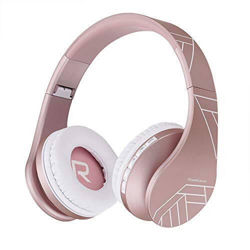 PowerLocus Bluetooth Headphones Over Ear, Bluetooth Headphone Rose Gold, Wireless Headphones Foldable, Hi-Fi Stereo, Soft Memory Foam Earmuffs, Built-in Mic & Wired Mode for iPhone,Android,PC,Laptops - 4