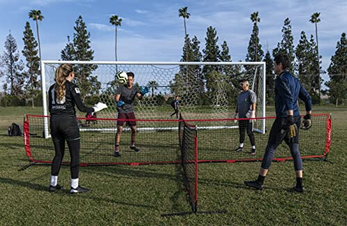 PowerNet 4 Yollu Futbol Tenis Ağı, Eğlenceli Yeni Oyun ve Antrenman Ekipmanı, Parkta veya Plajda Oynayın, 2 Boyut - 4