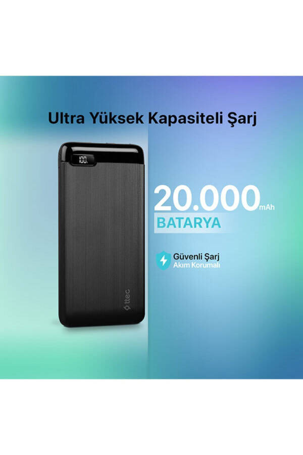 PowerSlim LCD 20.000 mAh Taşınabilir Şarj Aleti / Powerbank USB-C Giriş/Çıkış - 2