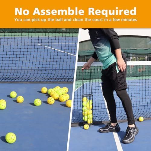 Poweruck Pickleball Tennis Ball Hopper Set, Pickleball Tennis Ball Basket Holder with 20 Outdoor Pickleball Balls, Perfect Court Equipment for Beginner - 7