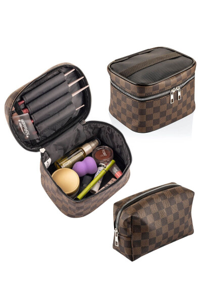 Practical 2-Piece Makeup Organizer Stylish Travel Makeup Bag Set Multifunctional Cosmetic Bag - 1