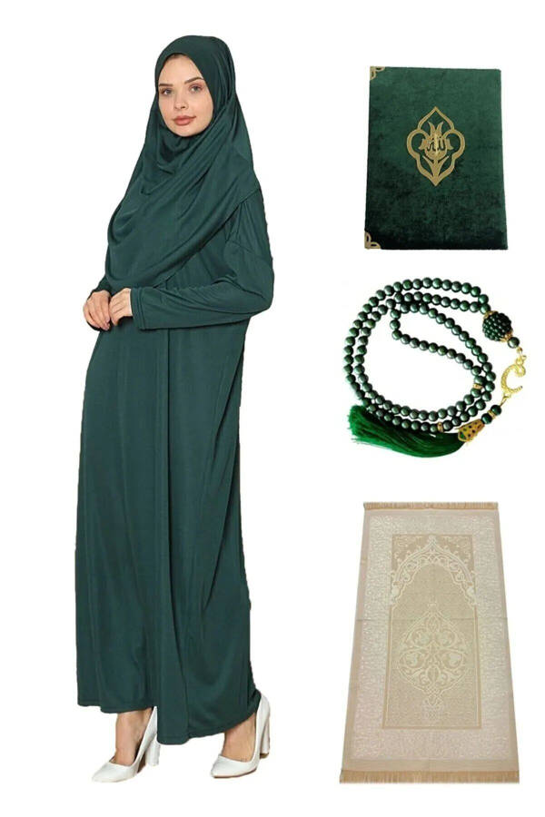 Prayer dress, prayer rug, pearl prayer beads set - 1