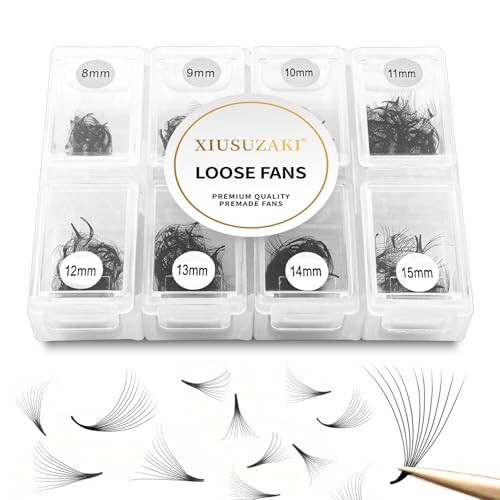 Premade Fans Eyelash Extensions 600 Fans 12D Volume Lash Extensions 0.07 Thickness Eyelash Extension C Curl Premade Lash Fans Mix 8-15mm Fluffy Soft Handmade Loose Fan (600Fans-12D-0.07-C,8-15mm) - 2