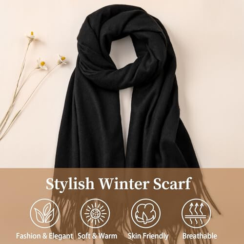 Premillow Scarfs for Women, Winter Scarf, Classic Pashmina Shawls and Wraps, Cashmere Feel Scarfs for Women, Long scarves - 3