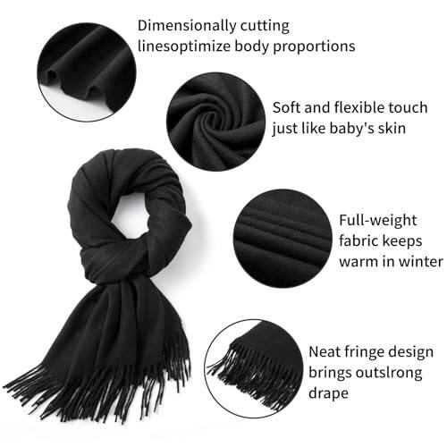 Premillow Scarfs for Women, Winter Scarf, Classic Pashmina Shawls and Wraps, Cashmere Feel Scarfs for Women, Long scarves - 4