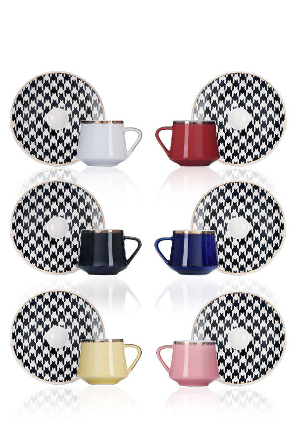 Premium 6-Piece Porcelain Coffee Cup Set - 7