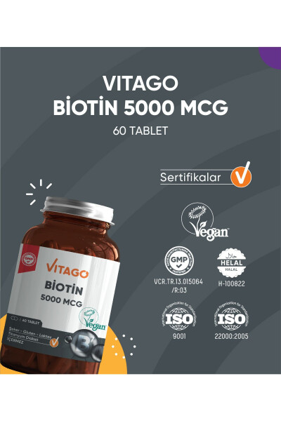 Premium Biotin 5000 Mcg 60 Tabletka - 4