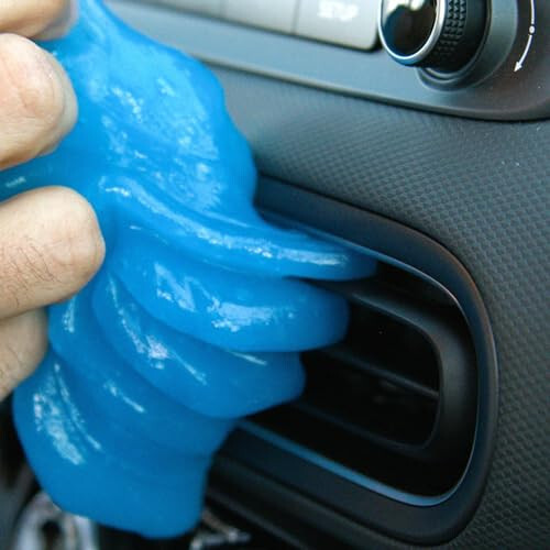 Premium Car Cleaning Gel (200g) Interior Detailing Kit Automotive Duster Crumbs Cleaner Car Crevice Cleaner Slime Auto Air Vent Removal Putty Cleaning Keyboard Cleaner Car Accessories Window Sill Blue - 4