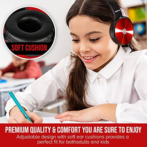 Premium Classroom Headphone with Microphone (5 Pack) - Kids Wired Earphones with Mic for School Students K-12 & Teachers, Soft Swivel On Ear Pads- Perfect for E-Learning, Meetings, Calls -(Colorful) - 5