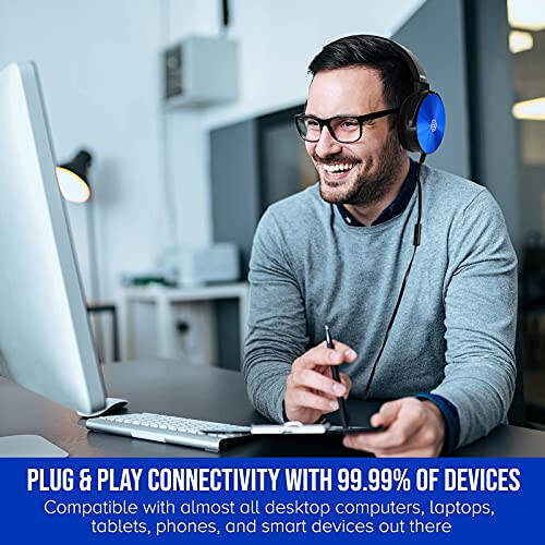 Premium Classroom Headphone with Microphone (5 Pack) - Kids Wired Earphones with Mic for School Students K-12 & Teachers, Soft Swivel On Ear Pads- Perfect for E-Learning, Meetings, Calls -(Colorful) - 6