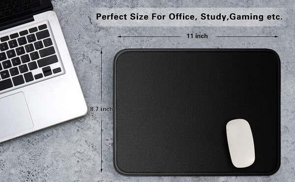 Premium-Textured, Stitched Edge, Large Mouse Pad. Natural Non-Slip Rubber Base. Mousepad for Laptop, Computer & PC, 11 x 8.7 inches, Black. - 8