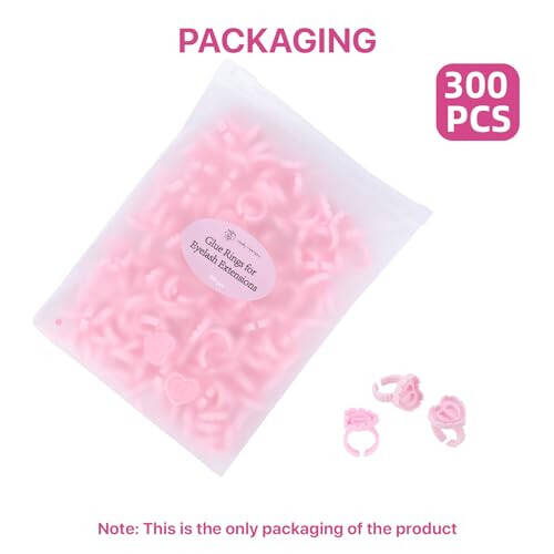 Pretty memory 300 Pcs Glue Rings for Eyelash Extensions, Lovely Heart Lash Glue Rings Blooming Eyelash Glue Holder Volume Fanning Cup Lash Extension Supplies (Pink) - 8