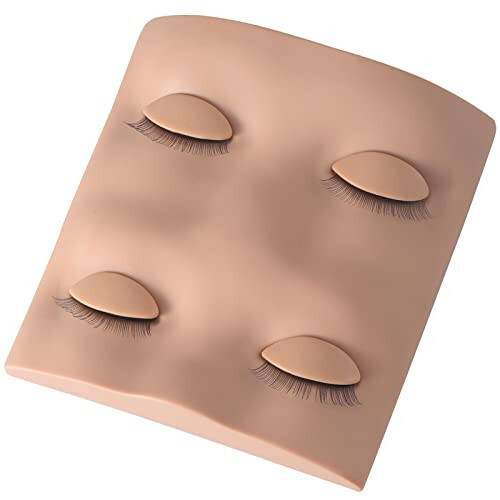 Pretty memory Lash Mannequin Head with 2 Pairs of Removable Lash Practice Eyelids, Realistic Eyelash Mannequin Head, Soft-Touch Lash Extension Supplies Lash Tech Supplies for Practice - 1