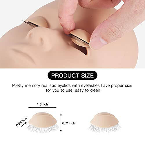 Pretty memory Lash Mannequin Head with 2 Pairs of Removable Lash Practice Eyelids, Realistic Eyelash Mannequin Head, Soft-Touch Lash Extension Supplies Lash Tech Supplies for Practice - 2