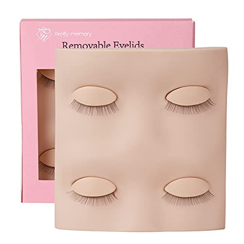 Pretty memory Lash Mannequin Head with 2 Pairs of Removable Lash Practice Eyelids, Realistic Eyelash Mannequin Head, Soft-Touch Lash Extension Supplies Lash Tech Supplies for Practice - 7