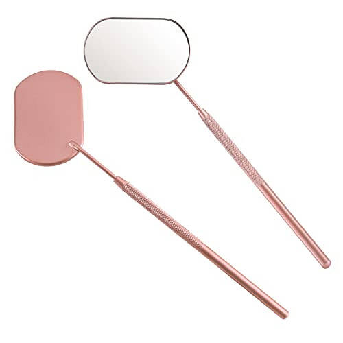 Pretty memory Lash Mirror, 2.2Inches Stainless Steel Makeup Mirror, Eyelash Extensions Accessories for Lash Extension Supplies, Lash Tech Must Haves (Rose Gold) - 1