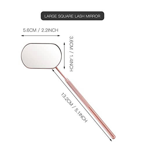 Pretty memory Lash Mirror, 2.2Inches Stainless Steel Makeup Mirror, Eyelash Extensions Accessories for Lash Extension Supplies, Lash Tech Must Haves (Rose Gold) - 2