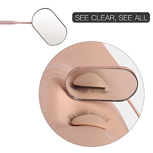 Pretty memory Lash Mirror, 2.2Inches Stainless Steel Makeup Mirror, Eyelash Extensions Accessories for Lash Extension Supplies, Lash Tech Must Haves (Rose Gold) - 3