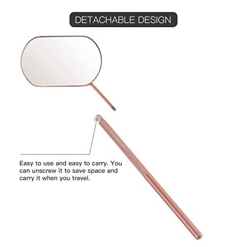 Pretty memory Lash Mirror, 2.2Inches Stainless Steel Makeup Mirror, Eyelash Extensions Accessories for Lash Extension Supplies, Lash Tech Must Haves (Rose Gold) - 4