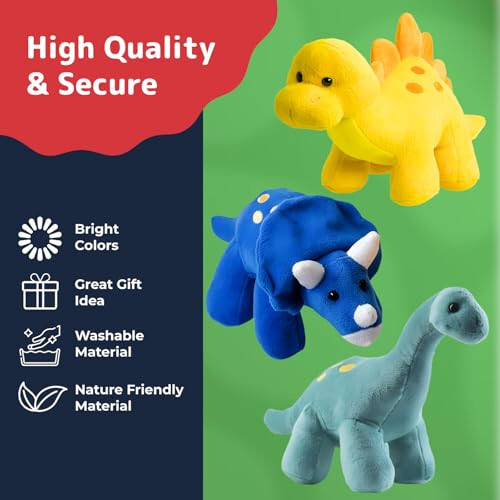 Prextex Peluş Dinozor Peluş Oyuncak, 4'lü Paket, 10 inç Sevimli Dinozor Peluş Oyuncaklar 3 Yaş ve Üzeri Erkek ve Kız Çocukları İçin, Peluş Dinozorlar Erkek Çocuklar İçin, Yumuşak Dinozor Peluş Oyuncaklar Dinozor Parti Hediyeleri, Peluş Dinozor - 5