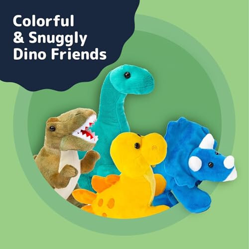 Prextex Plush Dinosaur Stuffed Animal, 4pk, 10'' Cute Dinosaur Plush Toys for Boys & Girls Ages 3+, Stuffed Dinosaurs for Boys, Soft Dino Plush Stuffed Animals Dinosaur Party Favors, Stuffed Dinosaur - 6