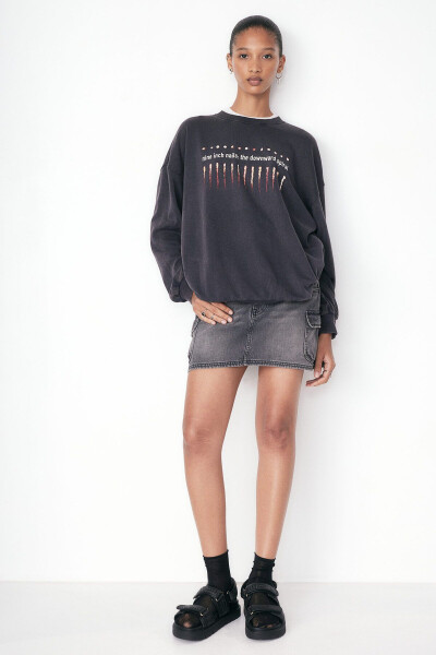 Printed Oversize Sweatshirt - 2