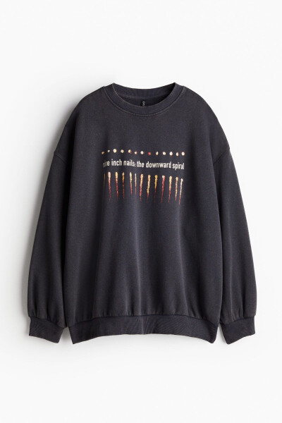 Printed Oversize Sweatshirt - 4