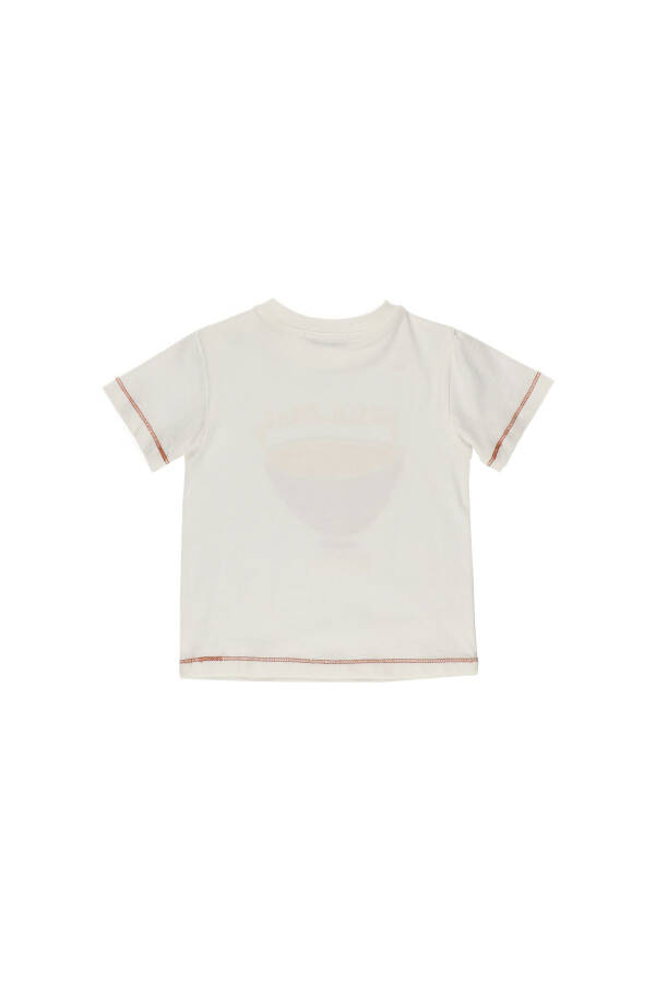 Printed Short-Sleeved Ecru T-Shirt for Baby Boy - 5