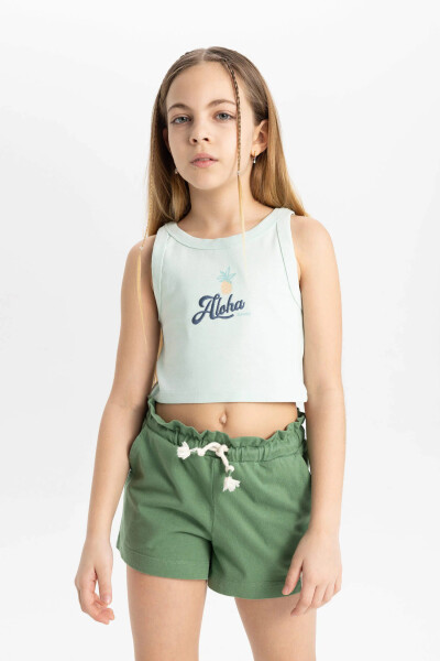 Printed Tank Top for Girls Mint - 7