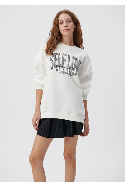 Printed White Sweatshirt 1611883-70057 - 19