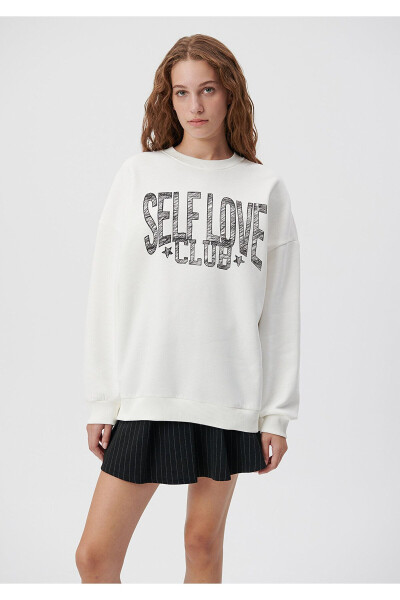 Printed White Sweatshirt 1611883-70057 - 20