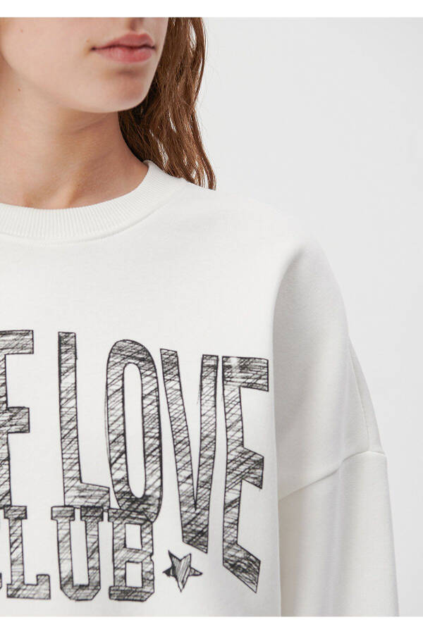 Printed White Sweatshirt 1611883-70057 - 22