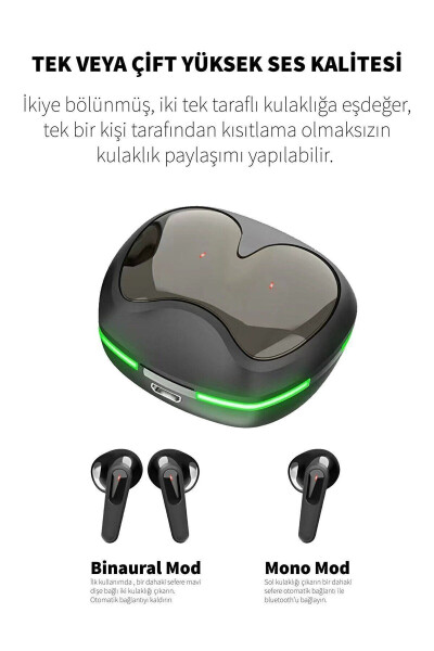 Pro60 Ios Ve Android Uyumlu Gürültü Engelleyici Çift Mikrofonlu Powerbankli V5.3 Bluetooth Kulaklık - 5