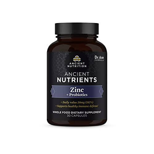 Probiotics and Zinc Supplement by Ancient Nutrition, Supports Healthy Immune System and Gut Health, Made Without GMOs, Superfoods Supplement, Paleo and Keto Friendly, 30 Count - 1