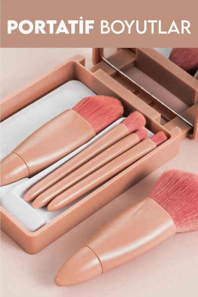 Professional Portable Mirrored Makeup Brush Set - 11