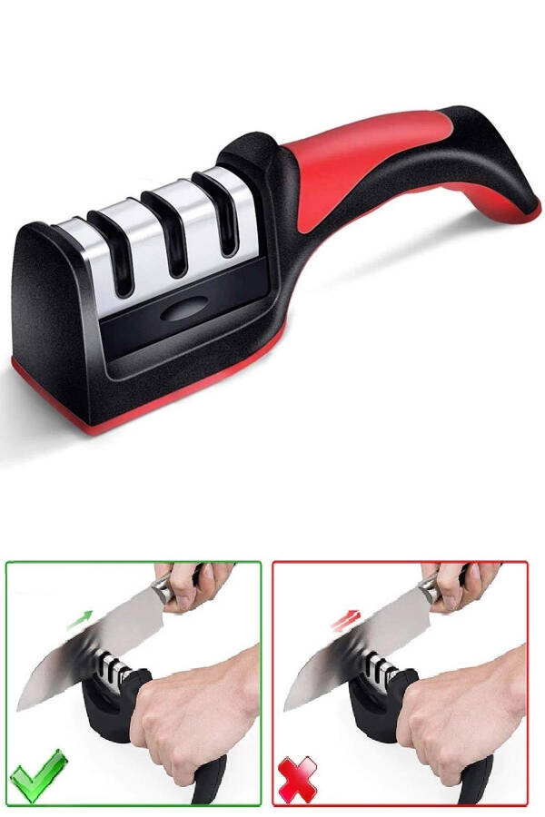 Professional Steel Knife Kitchen Scissors Sharpener Tool 3 Angle Diamond Edge Hand Knives Sharpening Stone Apparatus - 5