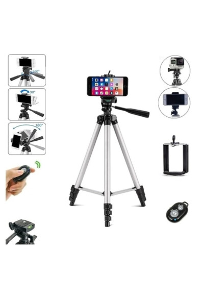 Professional Tripod for Photography and Video Recording with Remote Control, 106 Cm Tripod Phone Holder - 2