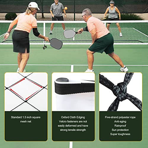 Progoal Badminton Pickleball Net System with Universal Wheel, Movable Steady Metal Frame, Strong Nylon Net and Carrying Bag, 22 Feet Portable Height Adjustable Net for Pickleball and Other Games - 3