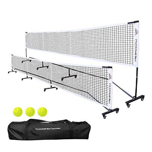 Progoal Badminton ve Pickleball Ağı Sistemi, Evrensel Tekerlek, Hareketli Sabit Metal Çerçeve, Sağlam Naylon Ağ ve Taşıma Çantası ile, 22 Fit Taşınabilir Yükseklik Ayarlanabilir Ağ Pickleball ve Diğer Oyunlar için - 1