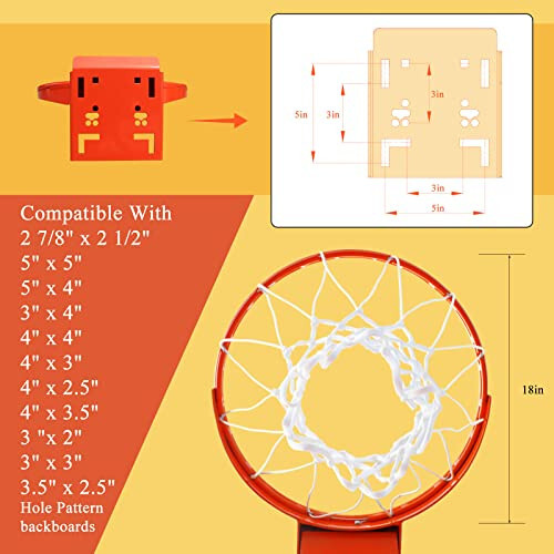 PROGOAL Yechib olinishi mumkin Basketbol Halqasi, Og'ir vazifali egiluvchan halqa almashinuvi 5/8 dyuym, standart maqsadli mustahkamlangan o'rnatish qavsida ko'pchilik o'lchamdagi taxtalarga mos keladi, ichki va tashqi - 3