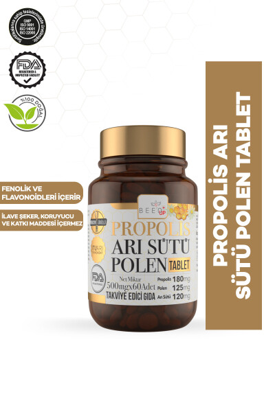 Propolis Asal Suti Polen Kattalar Uchun 60 Tabletka - 1