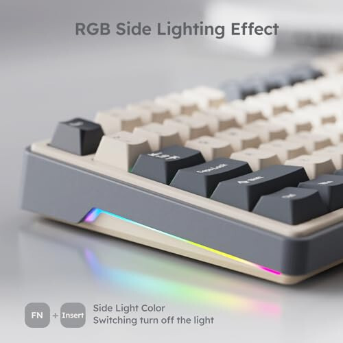 Проводная механическая клавиатура RK ROYAL KLUDGE R87 Pro с горячей заменой кнопок 75% RGB с подсветкой для игр, 88 клавиш, TKL, с прокладкой, настраиваемая клавиатура с QMK/VIA и линейными кремовыми переключателями - 6