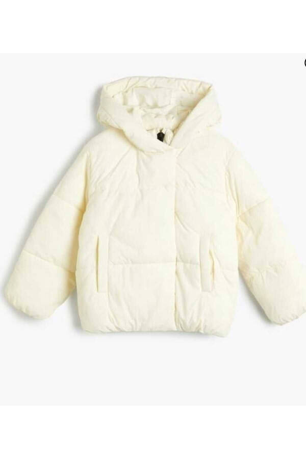 Puffer jacket with hood, pocket details and elastic cuffs. - 1