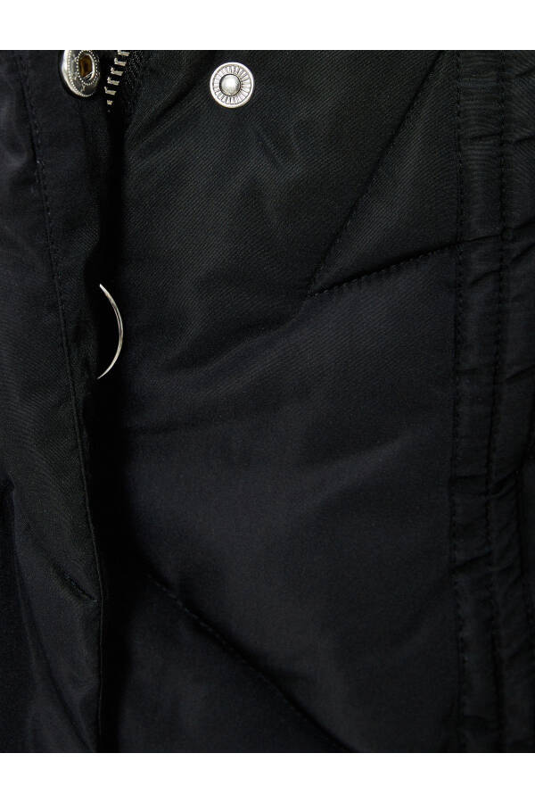 Puffer jacket with pockets, zipper, hood and plush details - 6