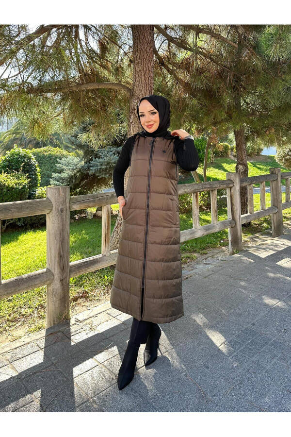 Puffy Quilted Fiber Filled Women's Winter Long Sports Vest 50007 - 8