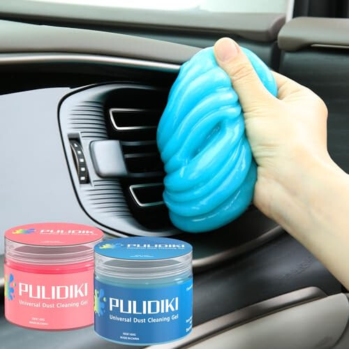 PULIDIKI Car Cleaning Gel for Car Detailing Kits Car Putty Auto Detailing Tools Car Interior Cleaner Car Cleaning Slime Car Accessories Keyboard Cleaner Blue Pink (2Pack) - 1