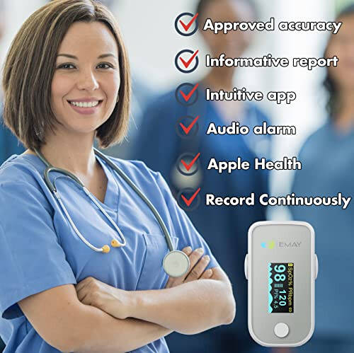 Pulse Oximeter Fingertip Bluetooth | Blood Oxygen Saturation & Heart Rate Monitor | Compatible with iOS & Android Smartphones - 4