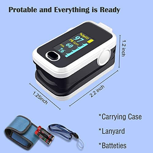 Pulse Oximeter Fingertip with Plethysmograph and Perfusion Index, Portable Blood Oxygen Saturation Monitor for Heart Rate and SpO2 Level, O2 Monitor Finger for Oxygen, Pulse Ox, Oximetro, (Black-White) - 23