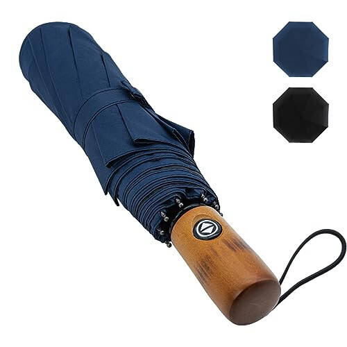 Pumi-geous Automatic Travel Umbrella Windproof Lightweight Strong Compact UV Protection Rain Umbrellas 8Ribs Collapsible Backpack Umbrella Suit For Adult - 1